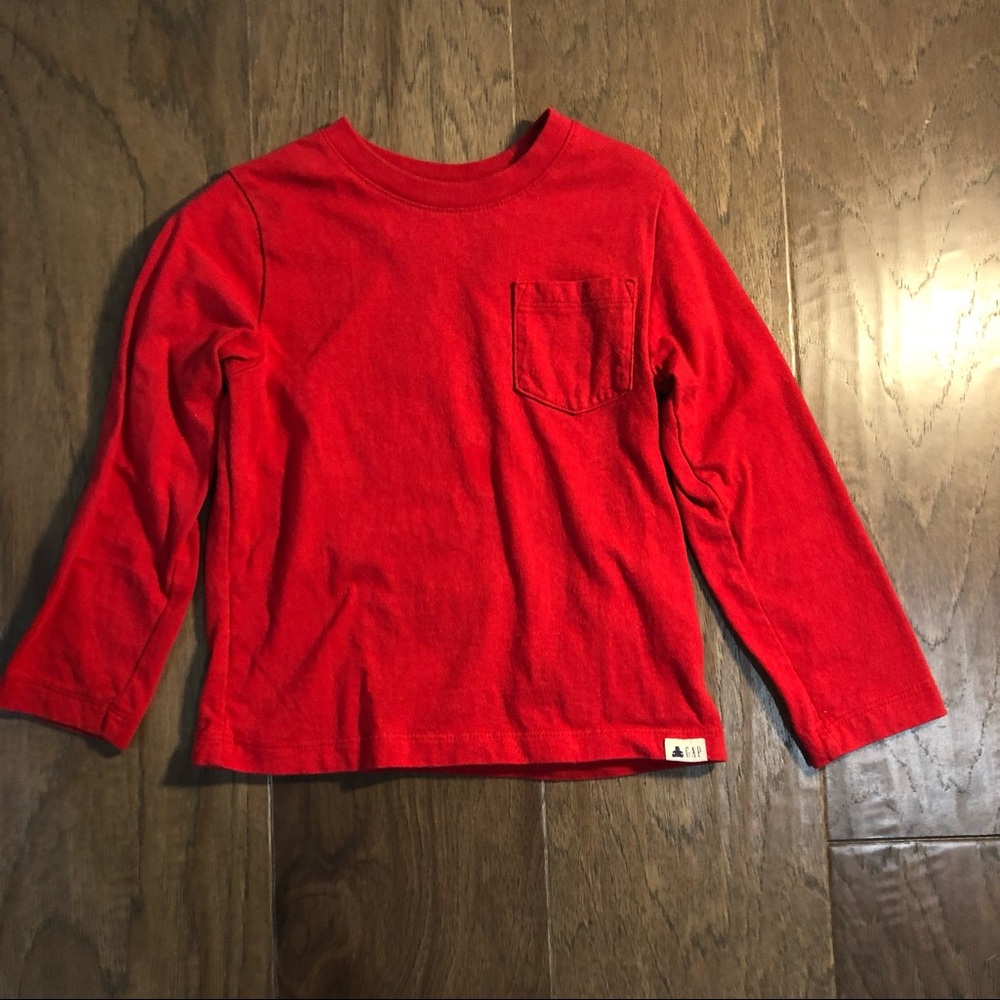 Gap Red Pocket Long sleeve shirt 4T